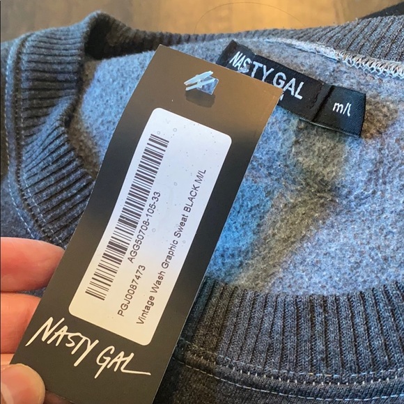 Nasty Gal Vintage wash graphic sweat shirt - Picture 5 of 6